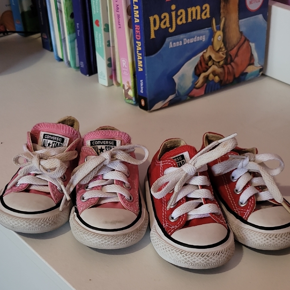 Converse Red and Pink Sneakers